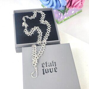 ETAH LOVE STERLING SILVER NECKLACE CHOKER  HOOKED ON YOU  20"L  34 gram